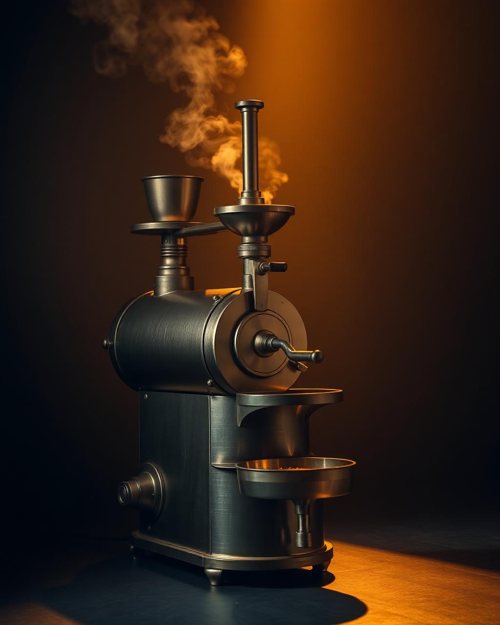 Tostador de café vintage en estudio minimalista
